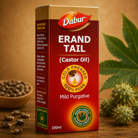 Dabur Erand Oil – Natural Castor Oil for Constipation Relief, Hair & Skin Care