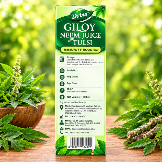 Dabur Giloy Neem Juice with Tulsi – Natural Immunity & Detox Juice