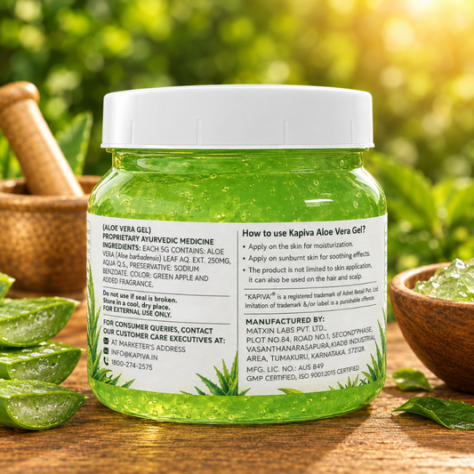 Kapiva Aloe Vera Gel - Natural Hydration & Soothing Skin Care