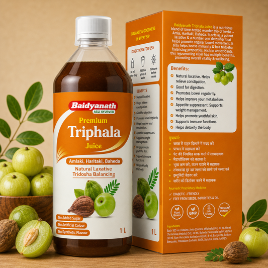 Baidyanath Triphala Juice – Herbal Cleanser for Gut Health