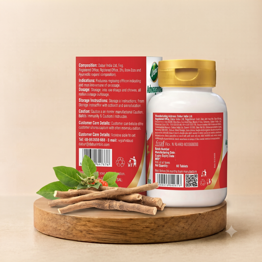 Dabur Ashwagandha Tablets (60) – Boost Energy, Reduce Fatigue & Stress
