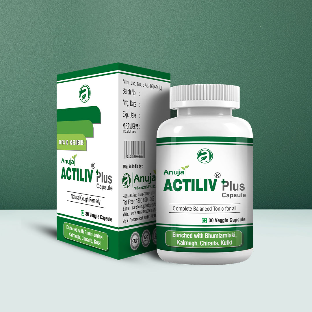 Anuja Actiliv Plus Capsule – Natural Liver Care & Wellness Tonic | 30 Veg Capsules
