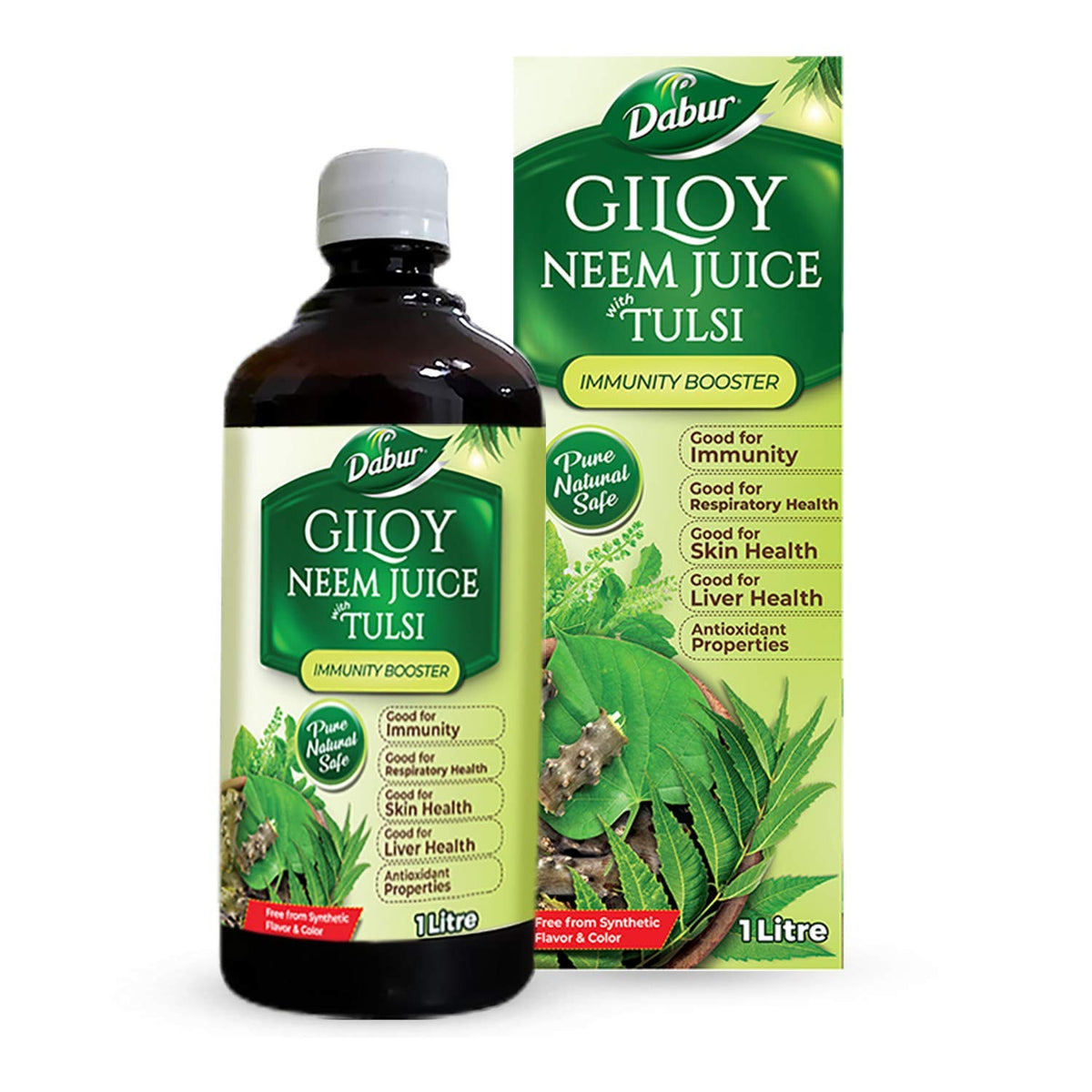 Dabur Giloy Neem Juice with Tulsi – Natural Immunity & Detox Juice | 1L
