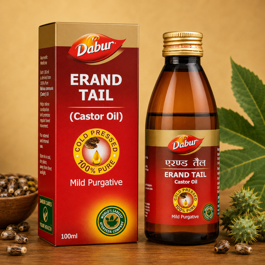 Dabur Erand Oil – Natural Castor Oil for Constipation Relief, Hair & Skin Care