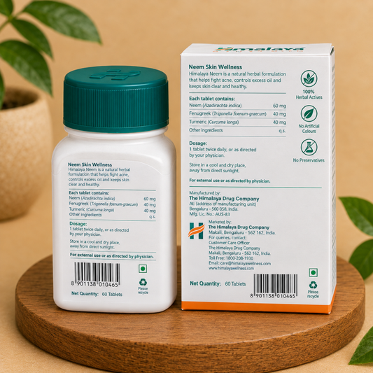Himalaya Neem Tablet 60 - Pure Herbs for Healthy Skin & Wellness