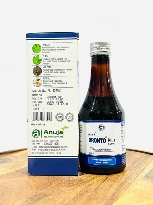 Anuja Bronto Plus Syrup (200ml) - Respiratory Wellness