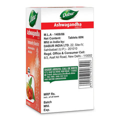 Dabur Ashwagandha Tablets (60) – Boost Energy, Reduce Fatigue & Stress