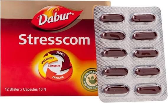 Dabur Stresscom 120 Caps – Herbal Support for Stress & Mental Wellness